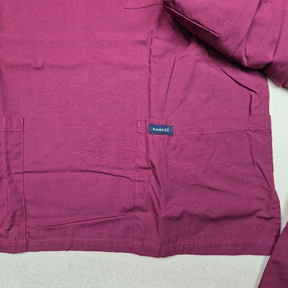 Dagacci Unisex Burgundy Medical Scrubs Uniform Shirt & Pants Sz M NEW!!! - Picture 4 of 5